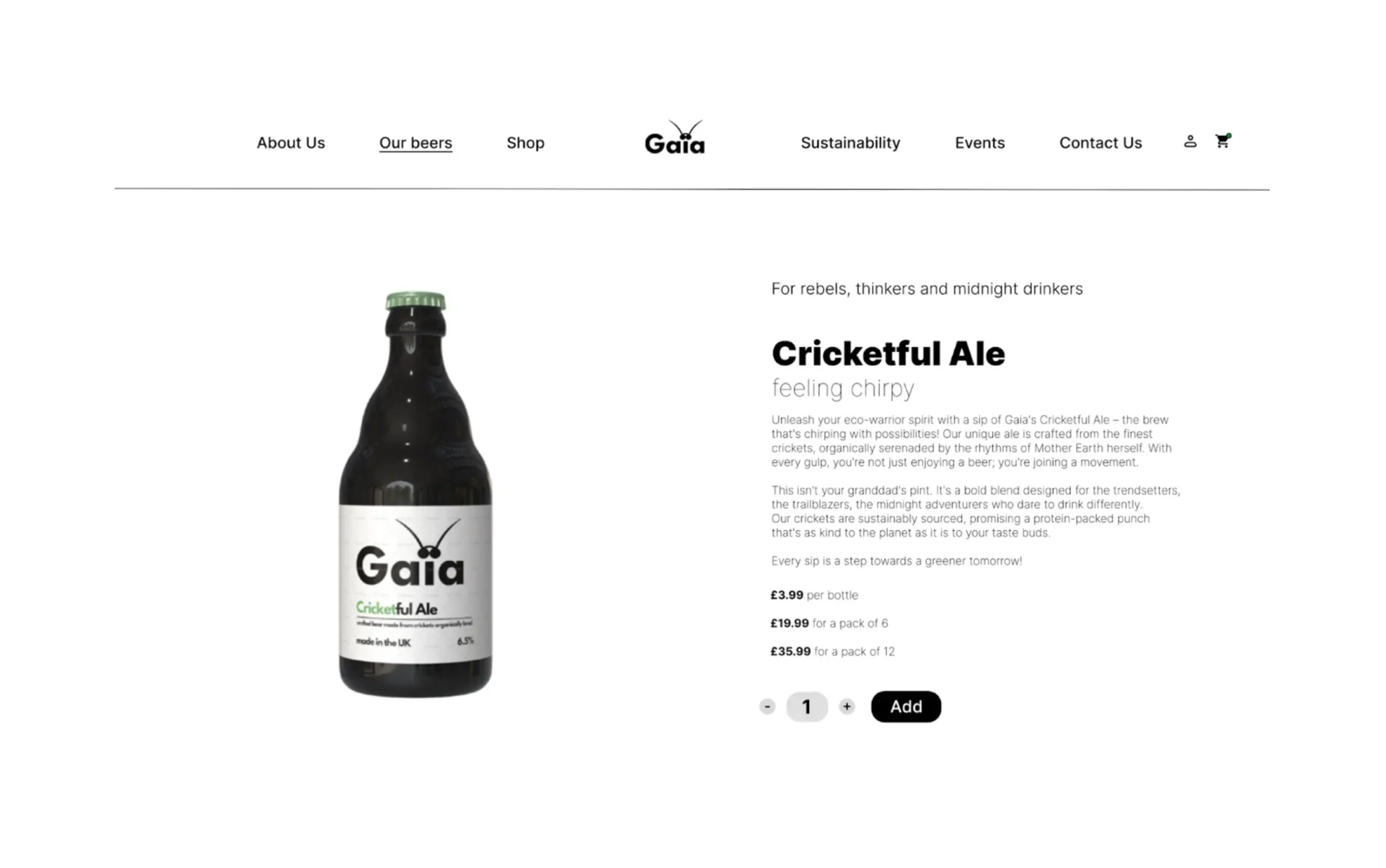 Gaia website mockup